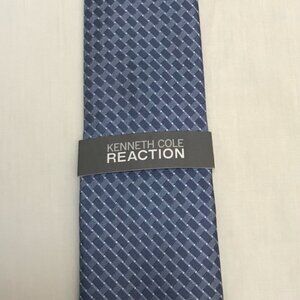 Kenneth Cole Reaction Silk Tie Blue geometric